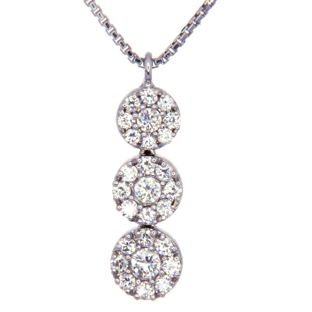 Collezione Palermo Collier Trilogy Oro Bianco 18kt e Brillanti kt0,47 F/G VVS gr ≃ 4,00