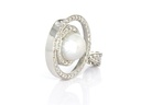 Pend. Perla Giapponese Coltiv. diametro 13mm,Brill Ct. 0.62 G-VVS, Oro Bianco 18kt, gr 16.0