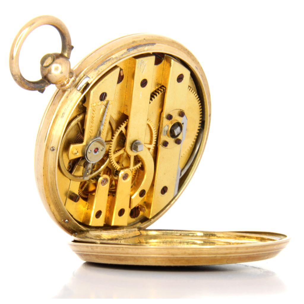 Orologi di fine '700 con miniatura in smalto e 3 diamanti taglio rosa - motivo geometrico in smalto sul retro. Perfettamente Funzionante oro 12 Kt gr 33,3