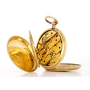 Orologi di fine '700 con miniatura in smalto e 3 diamanti taglio rosa - motivo geometrico in smalto sul retro. Perfettamente Funzionante oro 12 Kt gr 33,3