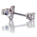 Orecchini punti luce in oro bianco 18 kt. con Diamanti Naturali taglio brillante per tot. 0,24 ct, colore G, purezza VVS