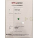 Anello in oro bianco 18Kt di gr7,90 con smeraldo 5,84ct e contorno di brillanti di 1,80ct