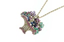 SPILLA IN ORO A CESTINO DI FIORI GR.15 - Ametista 1,50ct Smeraldi Ct 1.00 - Zaffiri ct1.00 - Rubini ct 0.9 - Br 0.75ct
