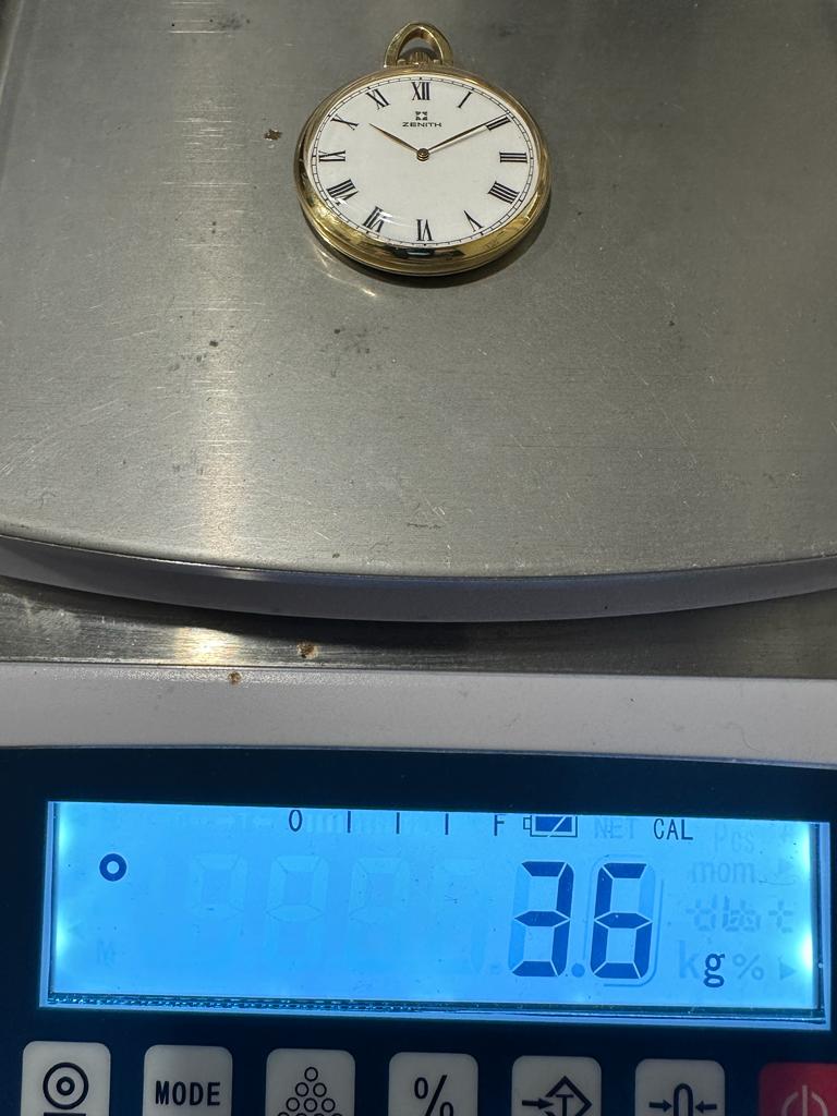 Zenith pocket watch - 18Kt Yellow Gold gr35.6 - original box and papers - 1992 - Preowned