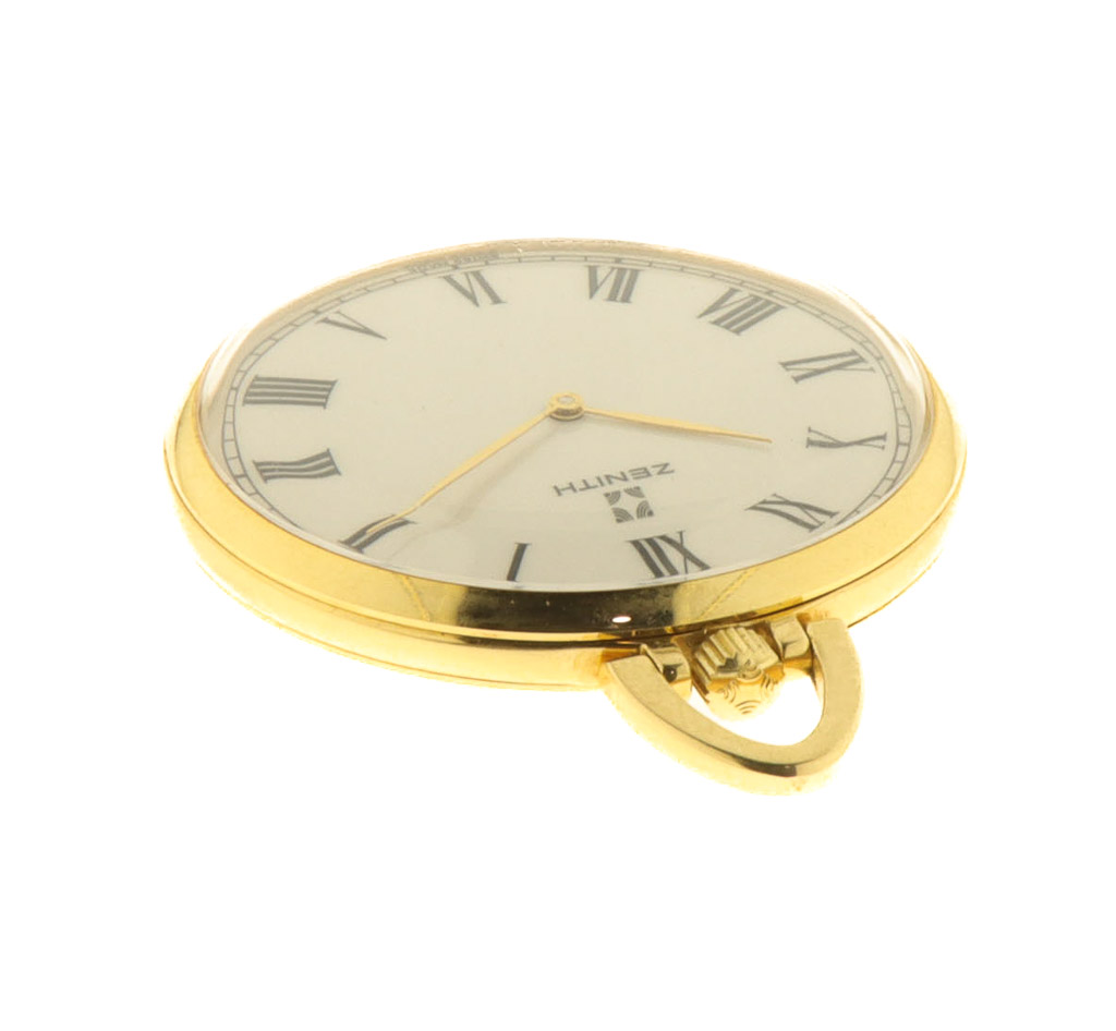 Zenith pocket watch - 18Kt Yellow Gold gr35.6 - original box and papers - 1992 - Preowned