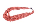 Collana di corallo grezzo 5 fili lunga