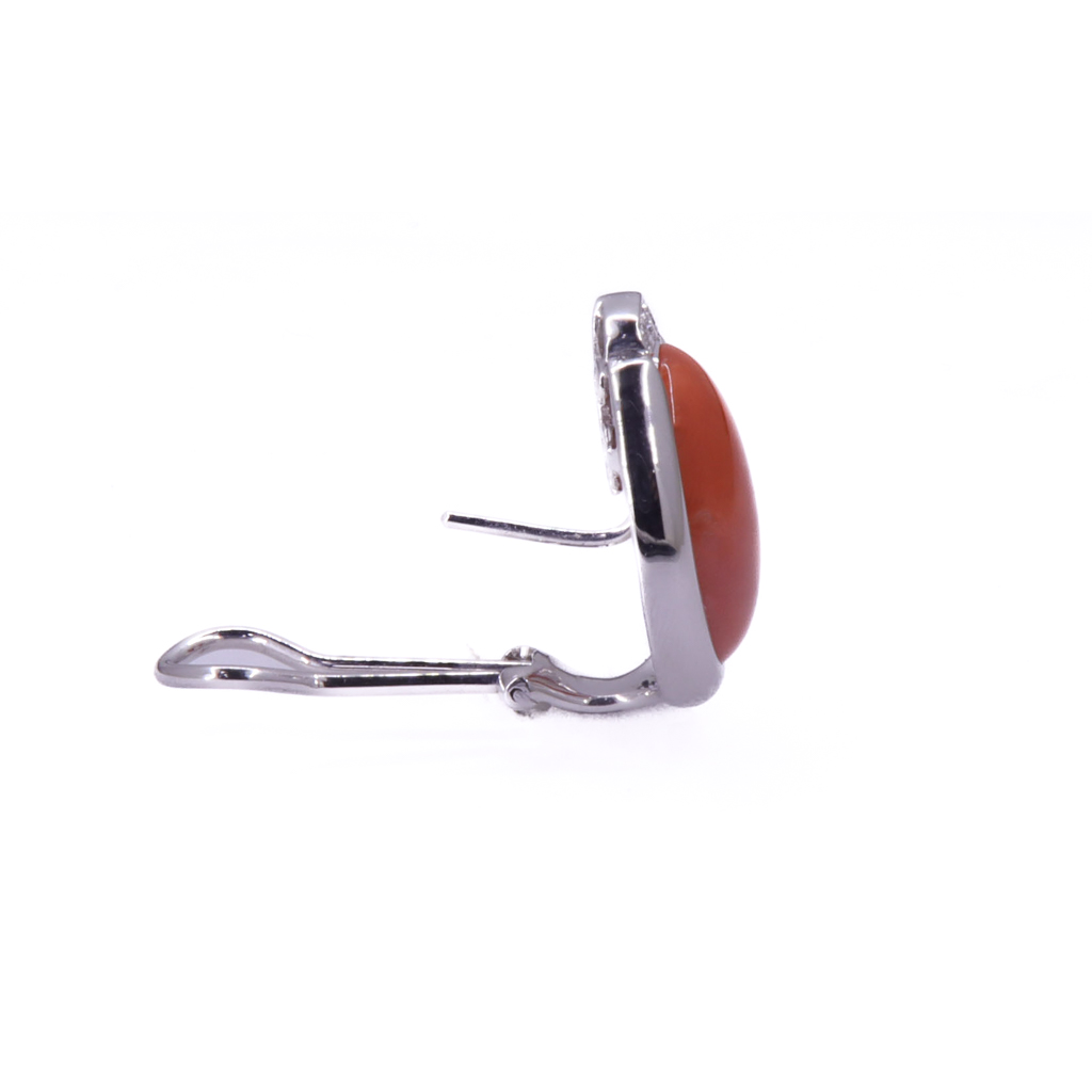 Orecch. Corallo Rosa a Barile Grandi con brillanti 0 C 8 b 0,39