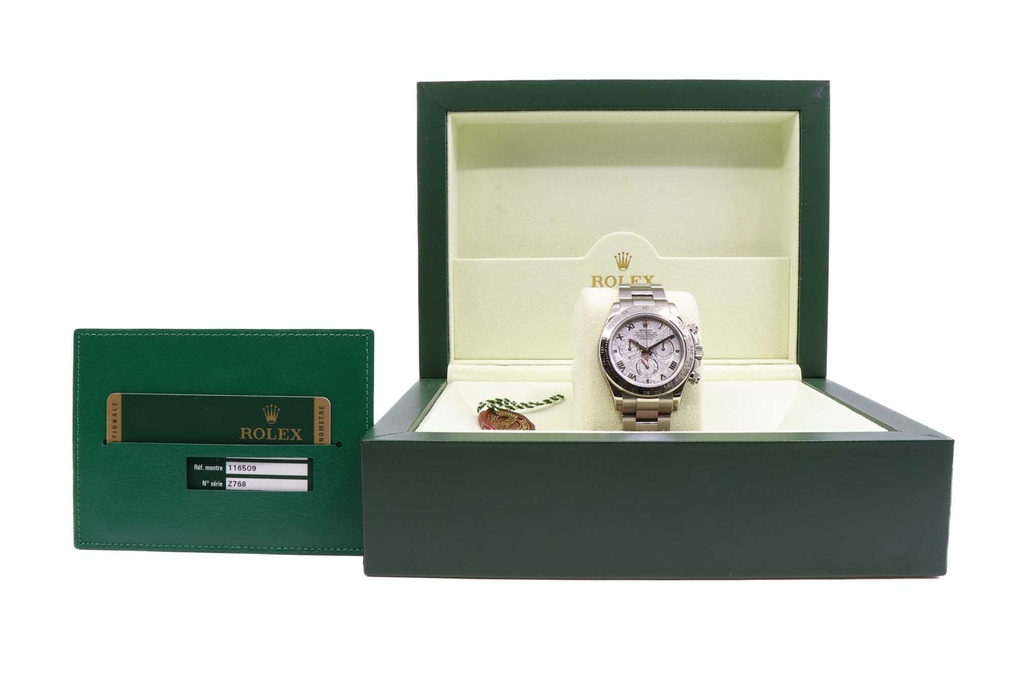 ROLEX DAYTONA  - Ref:116509 -METEORITE DIAL, 18kt White Gold, Box & Papers, Serial Z768xxx - Preowned