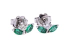 Orecchini in oro bianco 18Kt - Gr 2.20 - brillanti ct 0,26 e smeraldi ct 0.56