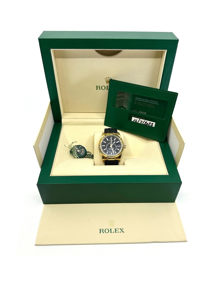 Rolex Sky-Dweller ref:326238 OysterFlex  Black Dial 42MM, 7/2022, Rolex Box & Warranty Card