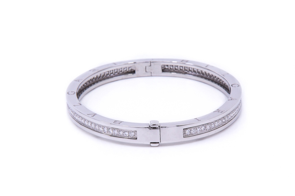 Bracciale Bulgari in oro bianco 18kt. di gr. 30,2 con diamanti
