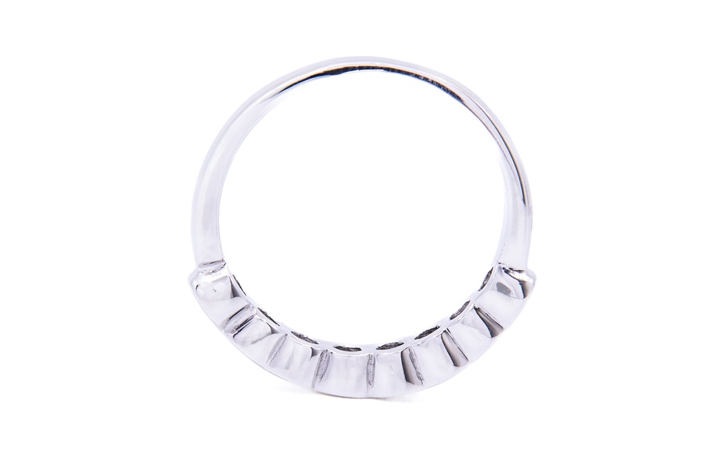 Anello veretta in oro bianco 18kt. con brillanti 