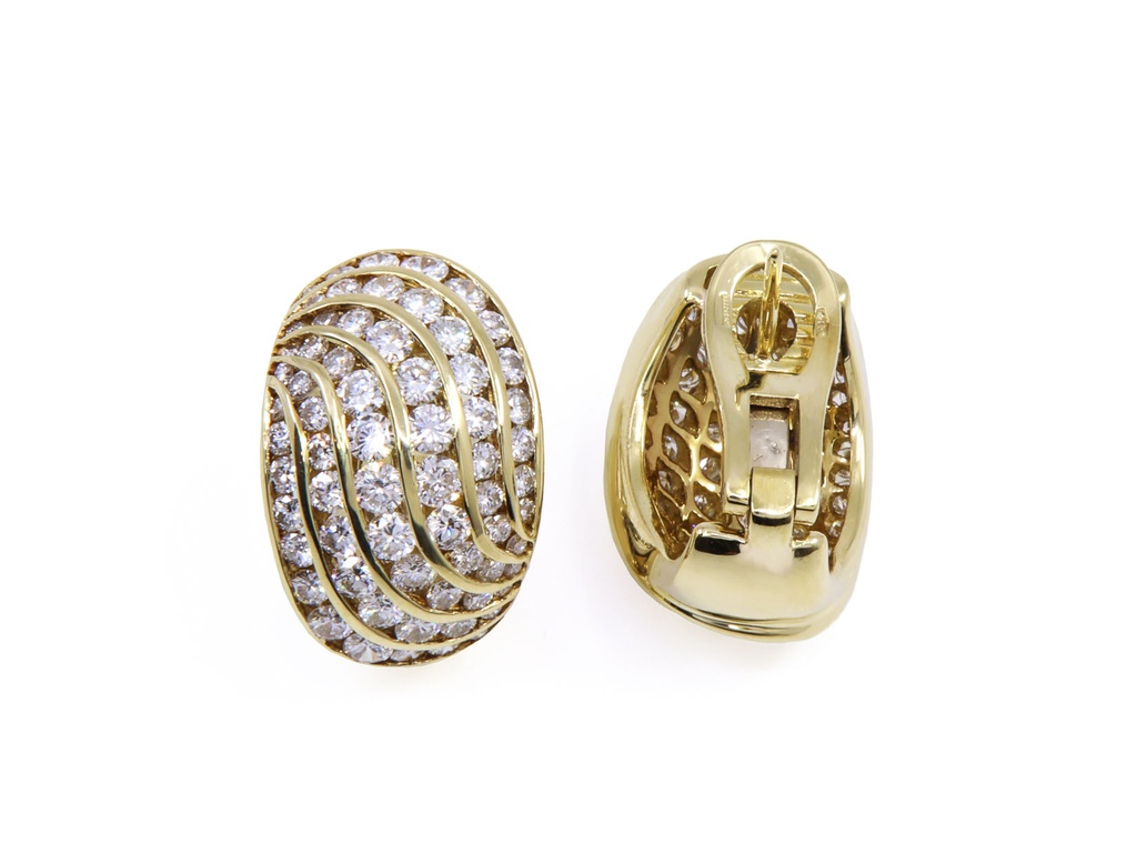 Orecchini oro giallo 18kt. e brillanti per gr. 17,1