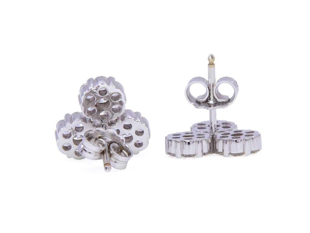 Orecchini tre cerchi - Brillanti 1,48ct. G-VS, oro 18kt. peso totale 3,2gr