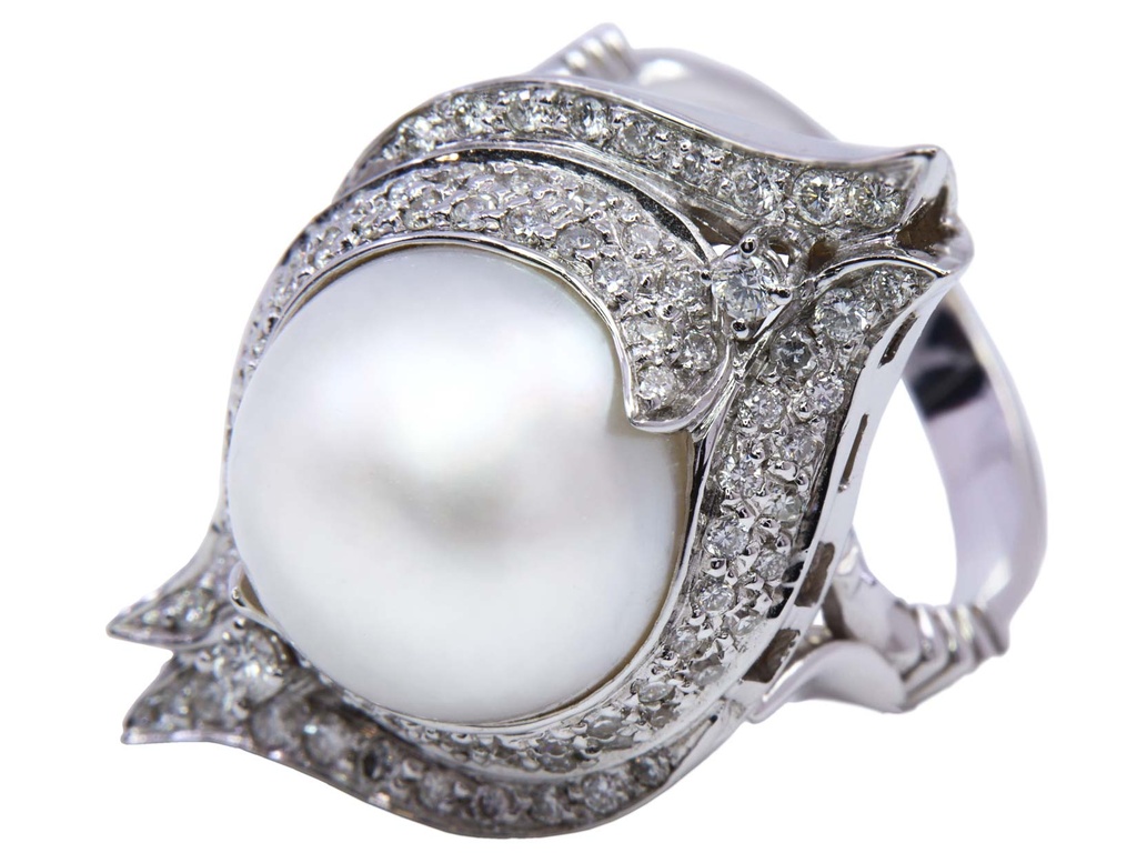 ANELLO PERLA E BRILLS  ,8