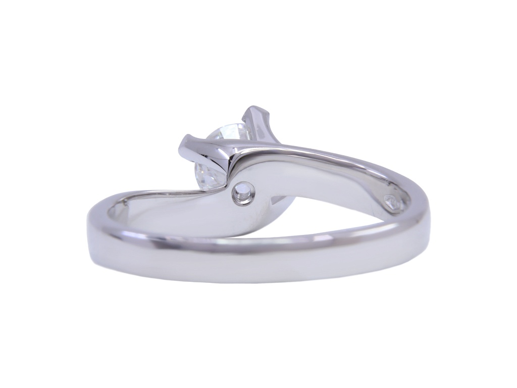 Anello Solitario oro bianco 18Kt gr3.65 - 0.53ct D SI1