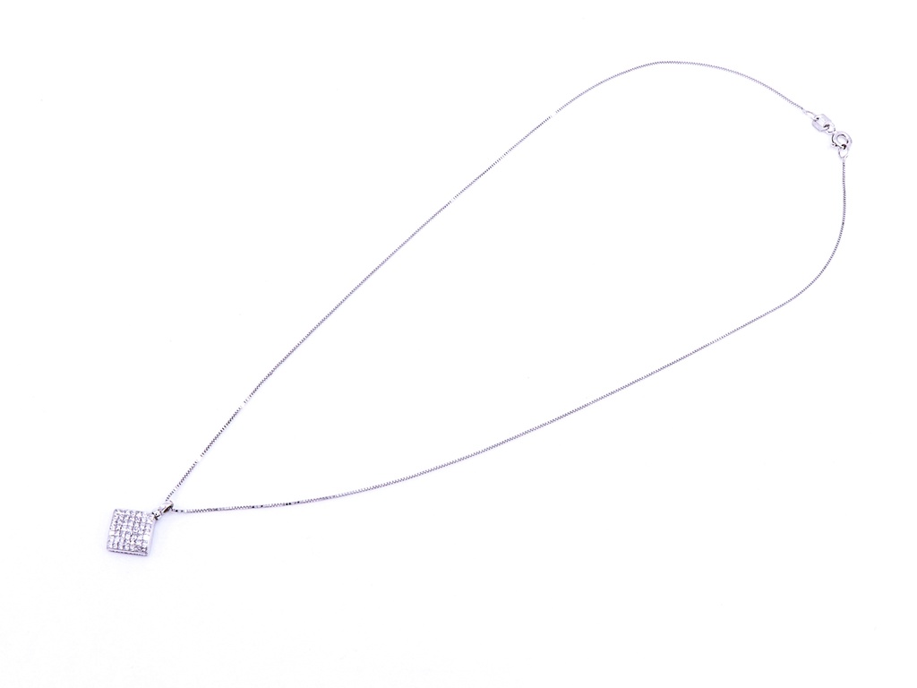 Collana in oro bianco con rombo di brills ct.1,00 F Vvs - Gr.3