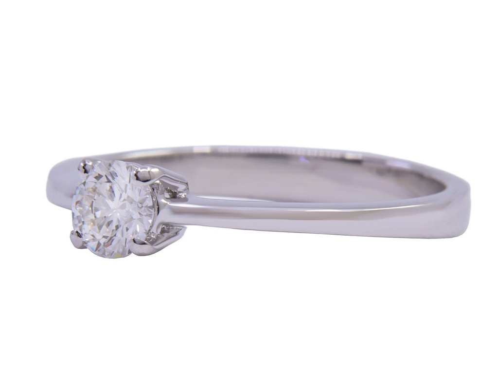 Anello Solitario oro bianco 18Kt gr3.00 - 0.40ct D VS1