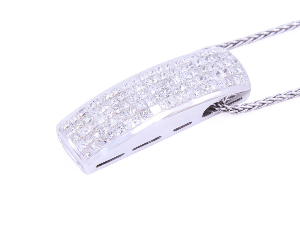 Collana pendente - Brillanti 1,3ct. G-VS, Oro 18kt, peso complessivo 6gr