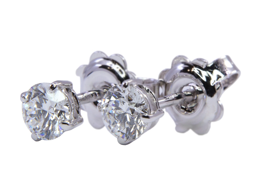 Orecchini punto luce - Brillanti 0,80ct. D-VS1, oro 18kt. peso totale gr.1,4