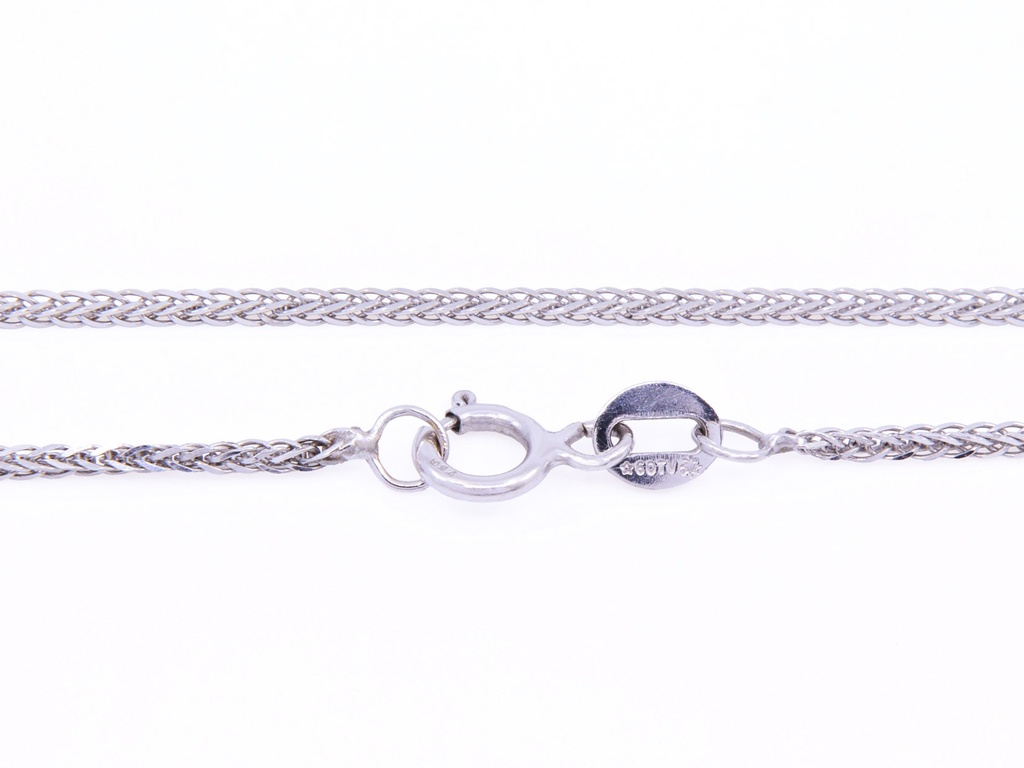 Collana in oro bianco 18Kt con ciondolo in oro bianco 18kt gr3,00, brillanti 0,60ct F-VVS e rubini 0,85ct