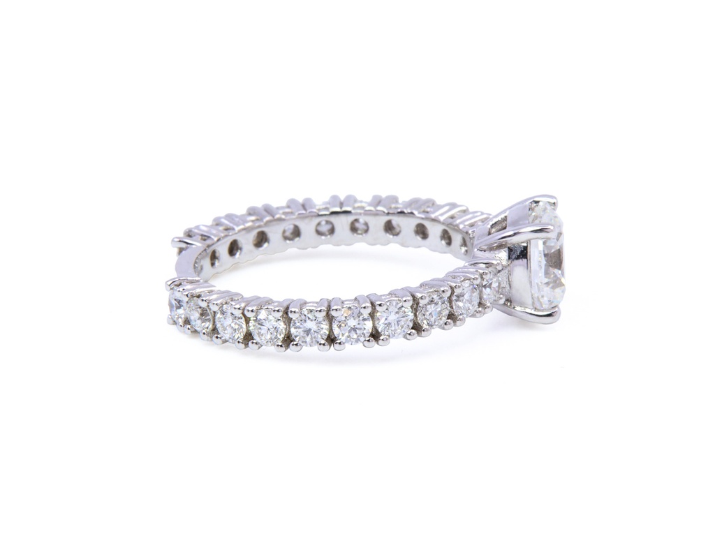 Anello solitario collezione Pantelleria - Diamanti 1,50+1,03ct. F-VS1+F/G-VVS, oro bianco 18kt. 4,3 gr.