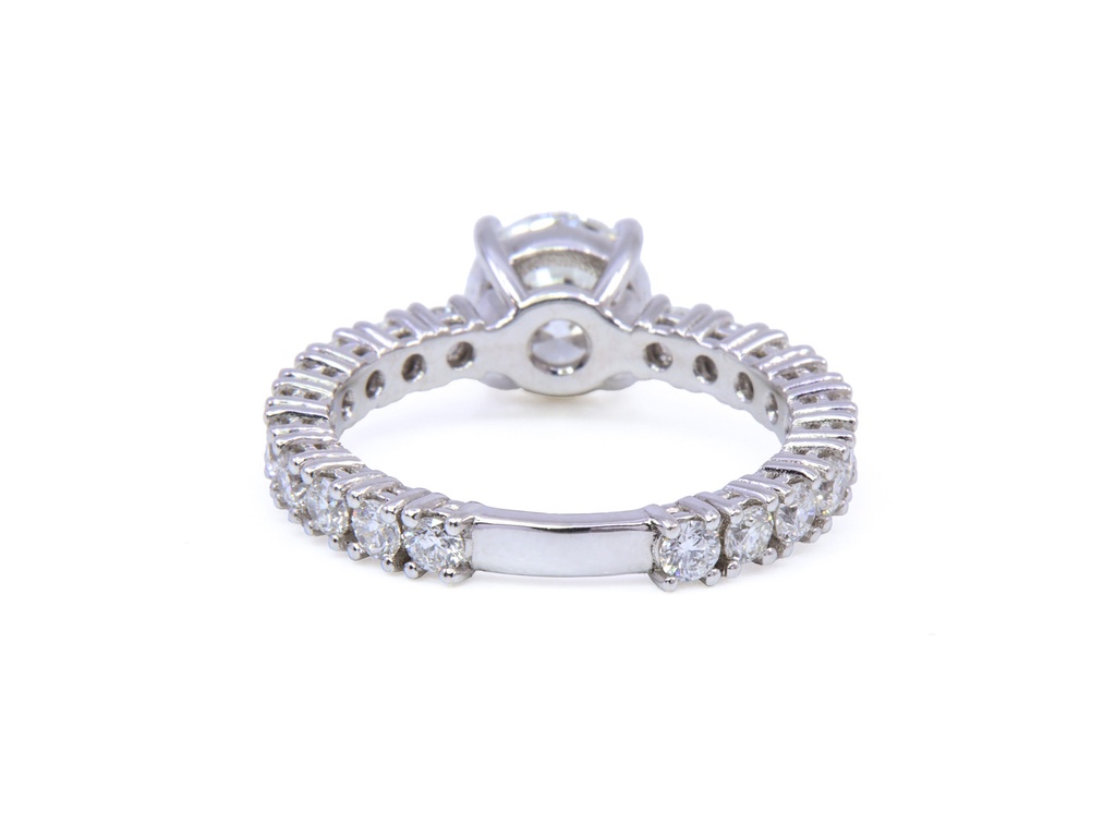 Anello solitario collezione Pantelleria - Diamanti 1,50+1,03ct. F-VS1+F/G-VVS, oro bianco 18kt. 4,3 gr.