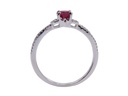 Anello in oro bianco con Rubino centrale ct.0,51 e Brillanti ct.0,15 F/G VVS-Gr.3