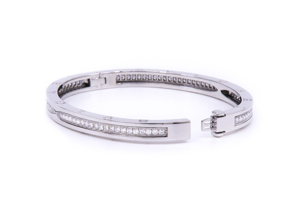 Bracciale Bulgari in oro bianco 18kt. di gr. 30,2 con diamanti