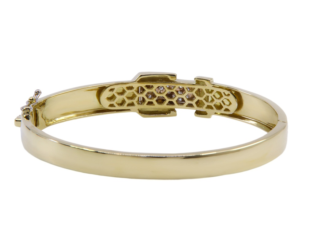 Bracciale rigido in oro giallo 18 kt. con brillantini per grammi 22,7