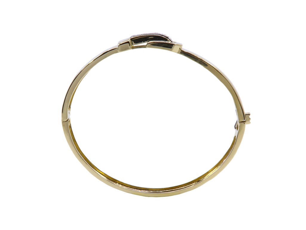 Bracciale rigido in oro giallo 18 kt. con brillantini per grammi 22,7