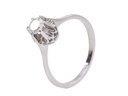 Anello in oro bianco a titolo 750/°°° di grammi 3.60 con un diamante naturale di circa 0.46 ct
