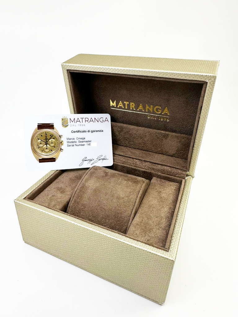 Omega SeaMaster Chrono, 18kt gold, leather Bracelet, diam. 38 MM, calibre 861, Our Box and 2 years warranty 