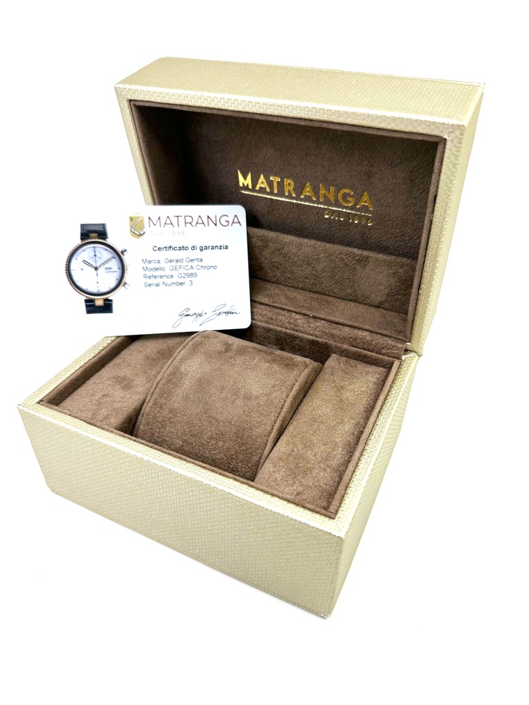 Gerald Genta, GEFICA, Bronze, Mother of Pearl, Chronograph, our Box & warranty, G2989