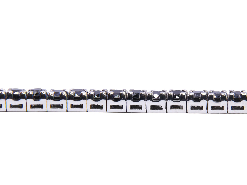 Bracciale tennis - Diamanti neri 4,60ct, oro 18kt. peso totale 11gr