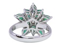 Anello in oro bianco 750/°°° di grammi 6.20 com smeraldi ct 2.18 e diamante ct 0.18 F/G vs1