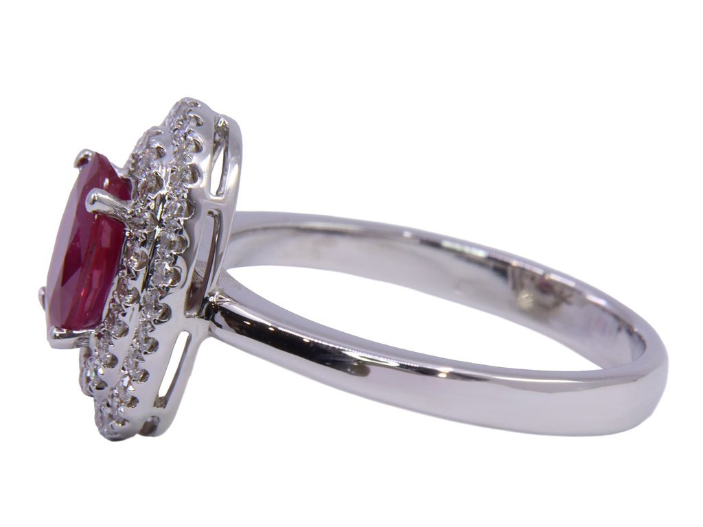 Collana - Rubino 1,32ct. brillanti 0,45ct. F-VVS in oro 18kt. peso totale 5gr