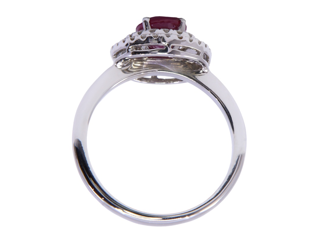 Collana - Rubino 1,32ct. brillanti 0,45ct. F-VVS in oro 18kt. peso totale 5gr