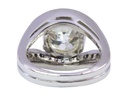 Anello con Diamante Taglio Rotondo circolare Europeo circa 3,00 ct. montato su oro bianco 18kt, peso 11,00 gr.