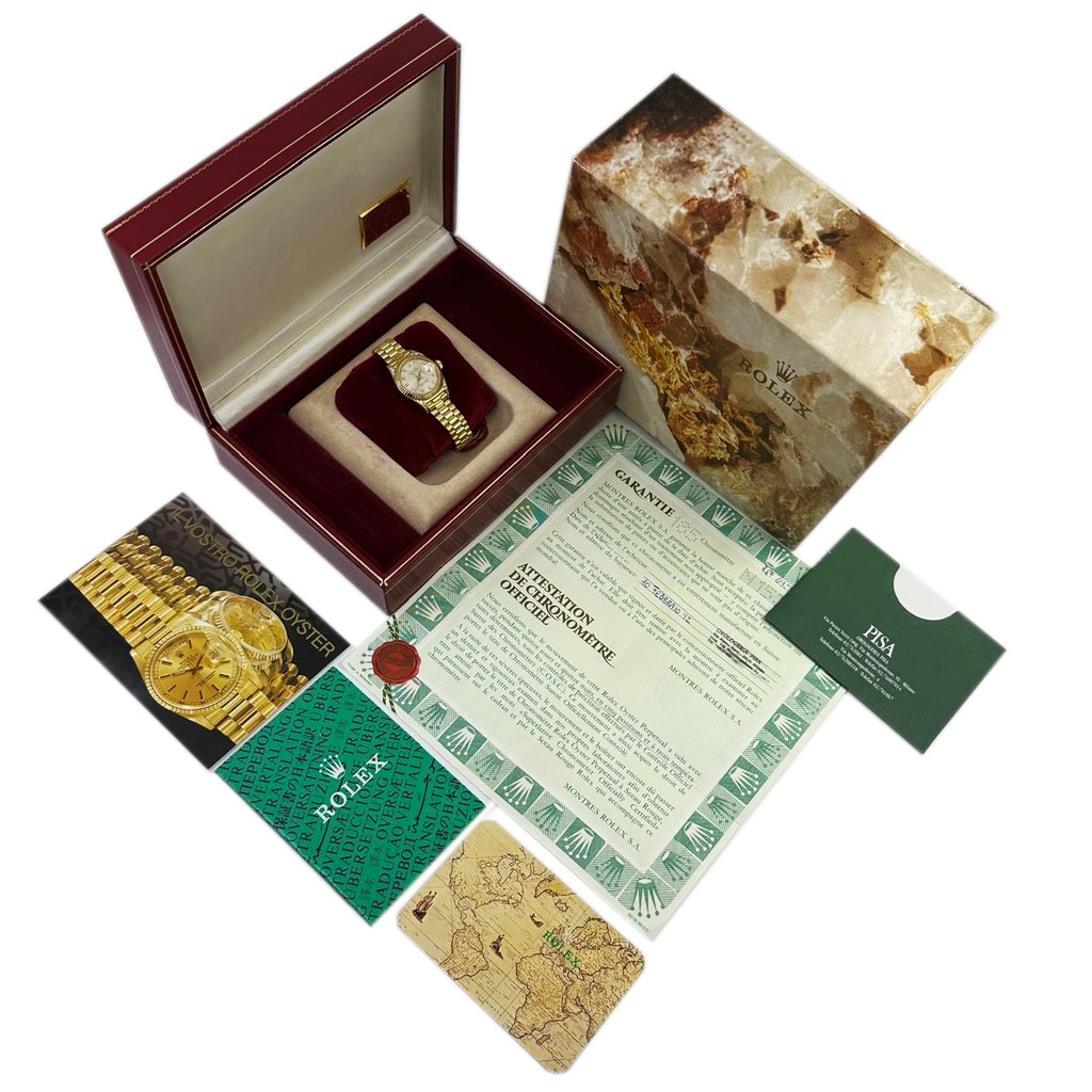 Rolex Lady Datejust ref:69238,Diamonds and 18Kt Yellow Gold, Rolex Box & Papers, 1992