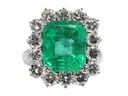 Anello - Smeraldo 11,74ct. brillanti 3,60ct. F/G-VVS, oro 18kt.