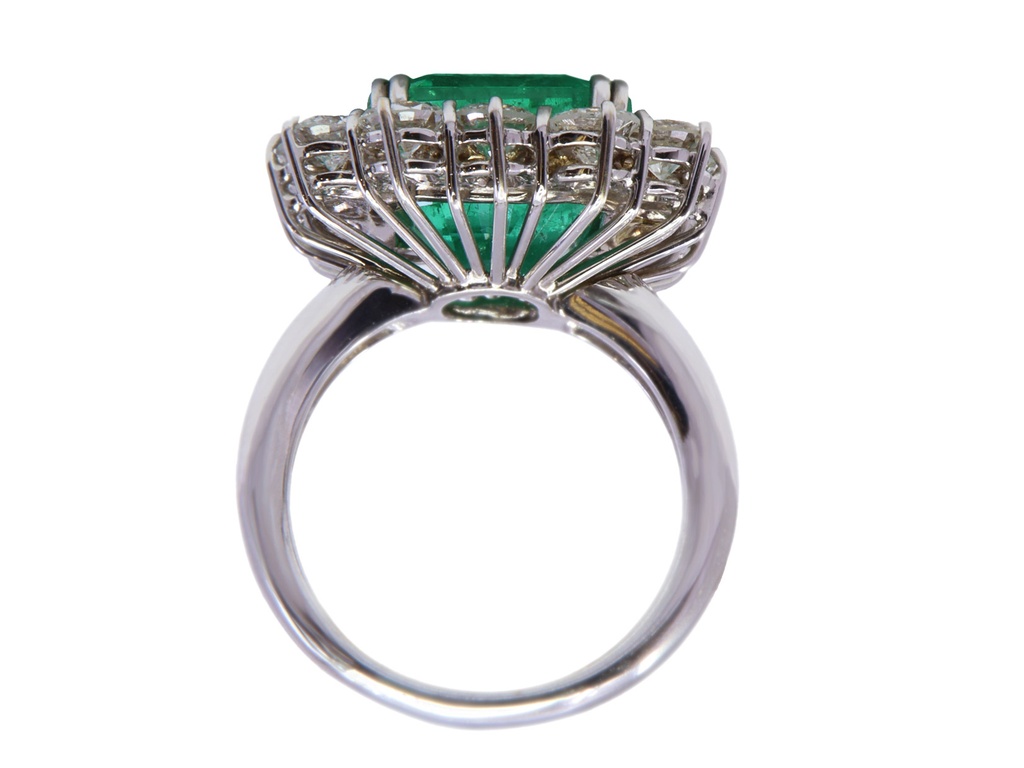 Anello - Smeraldo 11,74ct. brillanti 3,60ct. F/G-VVS, oro 18kt.