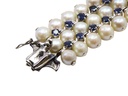 Bracciale con Perle susta oro 18kt e zaffiri blu pesto totale gr 50,9 