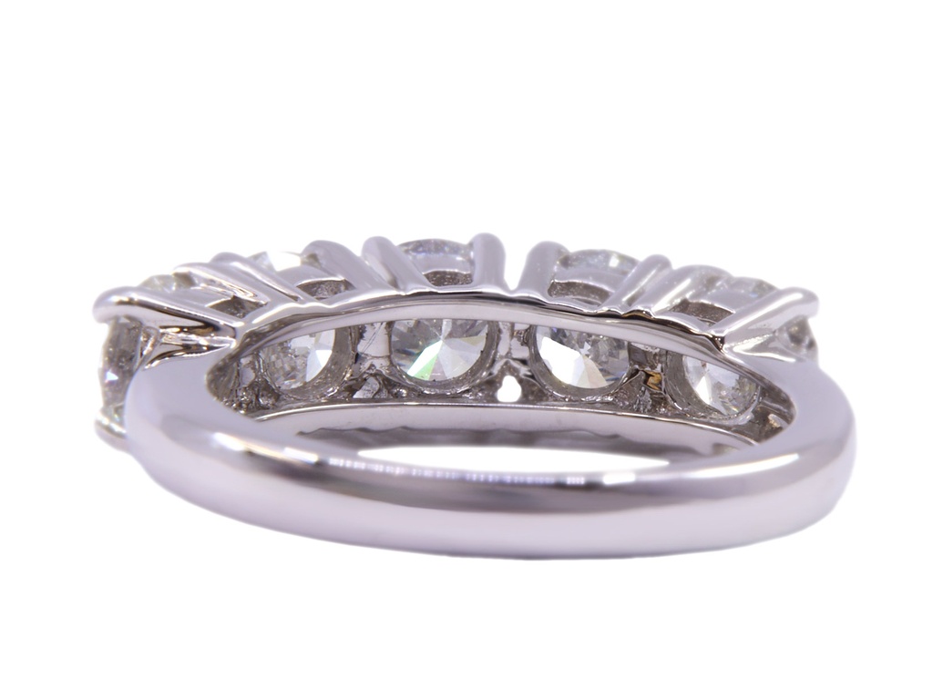 Anello Veretta con 5 brillanti ct. 2.35 - GR.12,07 (modif. a 5.10) ct 2.35 H VVS2 F VS1 G VS2 E VS2 D VS2 cert igi)