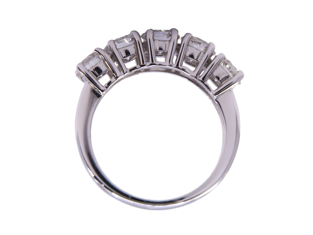 Anello Veretta con 5 brillanti ct. 2.35 - GR.12,07 (modif. a 5.10) ct 2.35 H VVS2 F VS1 G VS2 E VS2 D VS2 cert igi)