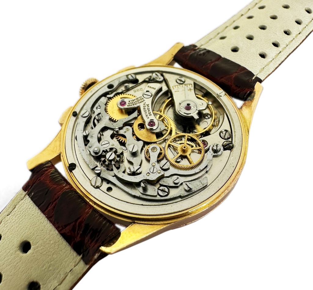 Universal Geneve, 18kt Yellow Gold, Cal.285 Chronograph unicompax, Our Box & Papers