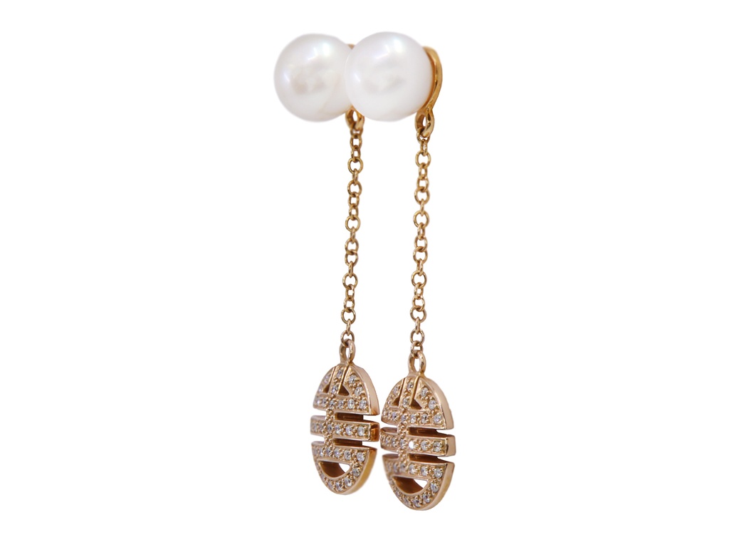 Orecchini 18kt Punzonati Mimi con piccoli diamanti  per gr. 9,9 gr. 9,9 ad euro 70,7 grammo