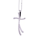 Collana croce - Brillanti 0,13ct, H-VS1, oro 18kt. peso totale 5,7gr
