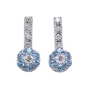 Orecchini con Acquamarina - Brillanti 0,12ct G-VS1 Acquamarina 0,18ct, oro 18kt, peso totale 3,1 gr