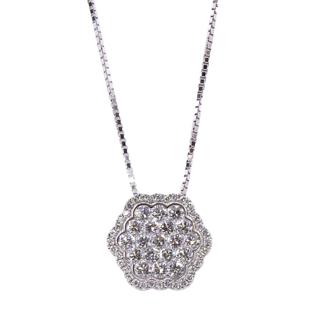 Collana Esagono - Brillanti 1,83ct G-VS, oro 18kt. peso totale 7,6gr.